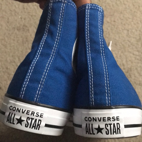 New-Blue High Tops Converse Sneakers - Picture 6 of 6